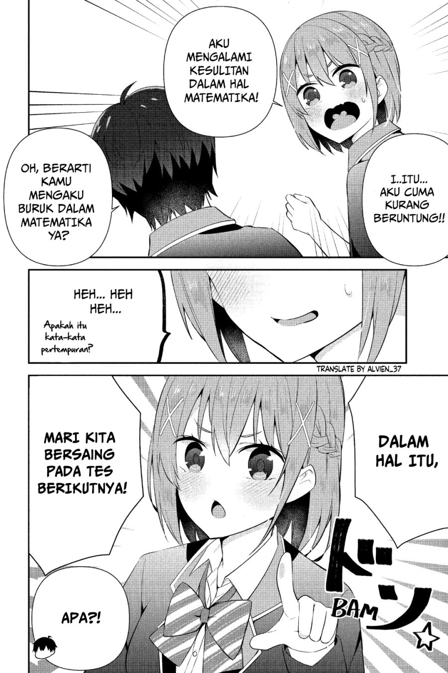 The Cute Girl Sitting Next to Me Is Trying to Make Me Fall in Love With Her as a Way to Ridicule Me Chapter 11 Bahasa Indonesia